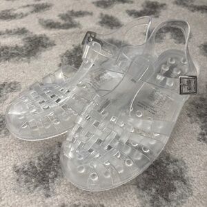 NEW Woman’s Clear Translucent Caged Jelly Shoes Sandals Sz 8